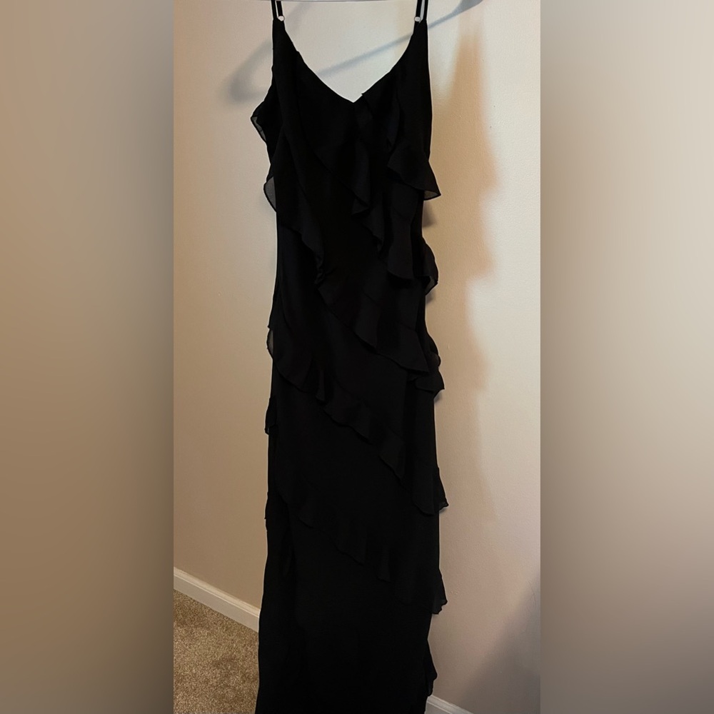Petal & Pup Black Ruffled Maxi Dress